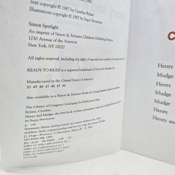 Ready To Read Level 2 Henry & Mudge The First Book Books Lot of 8 Cynthia Rylant - Picture 6 of 11